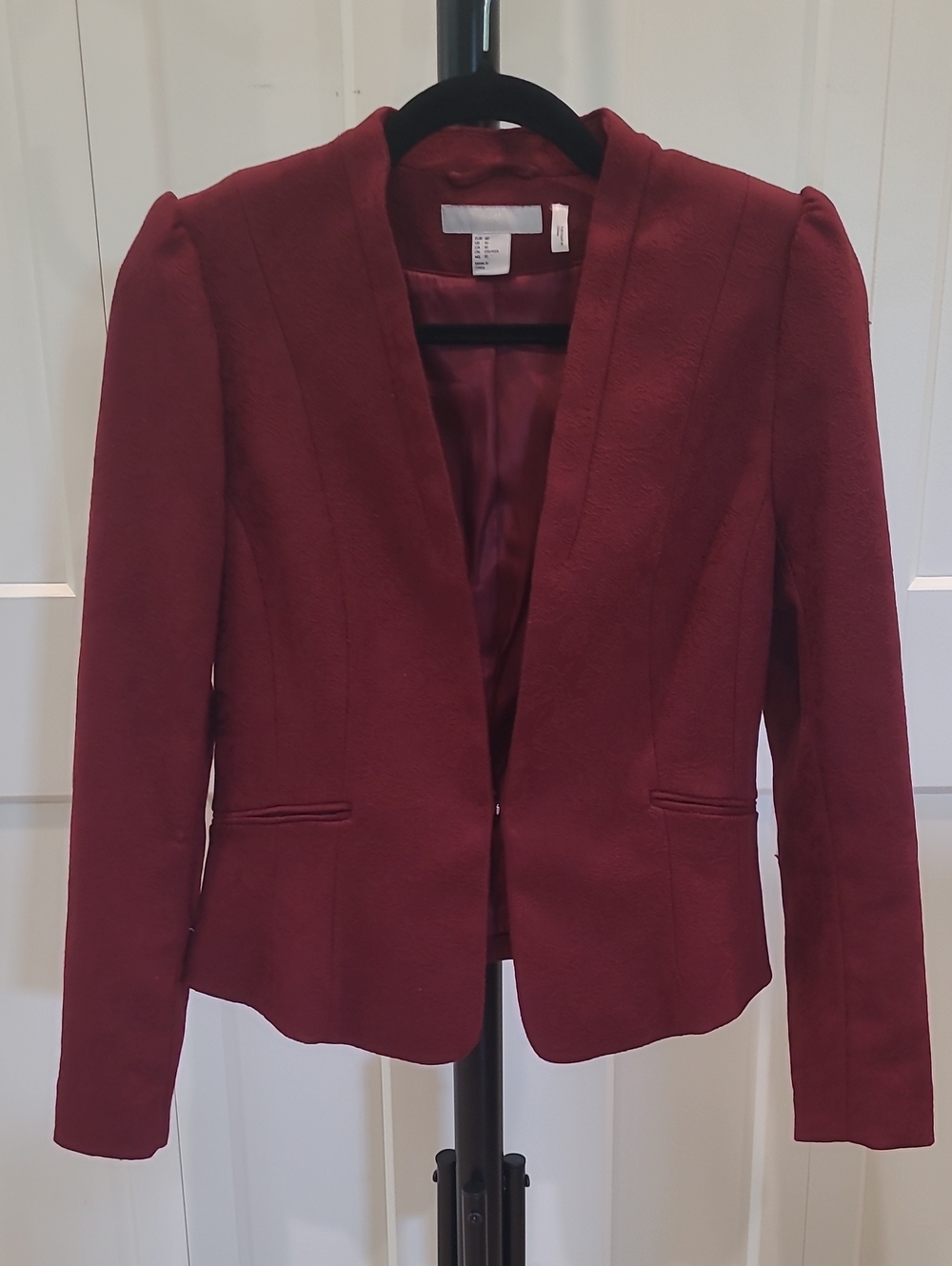 H&M Maroon Open-Front Women's Blazer Jacket